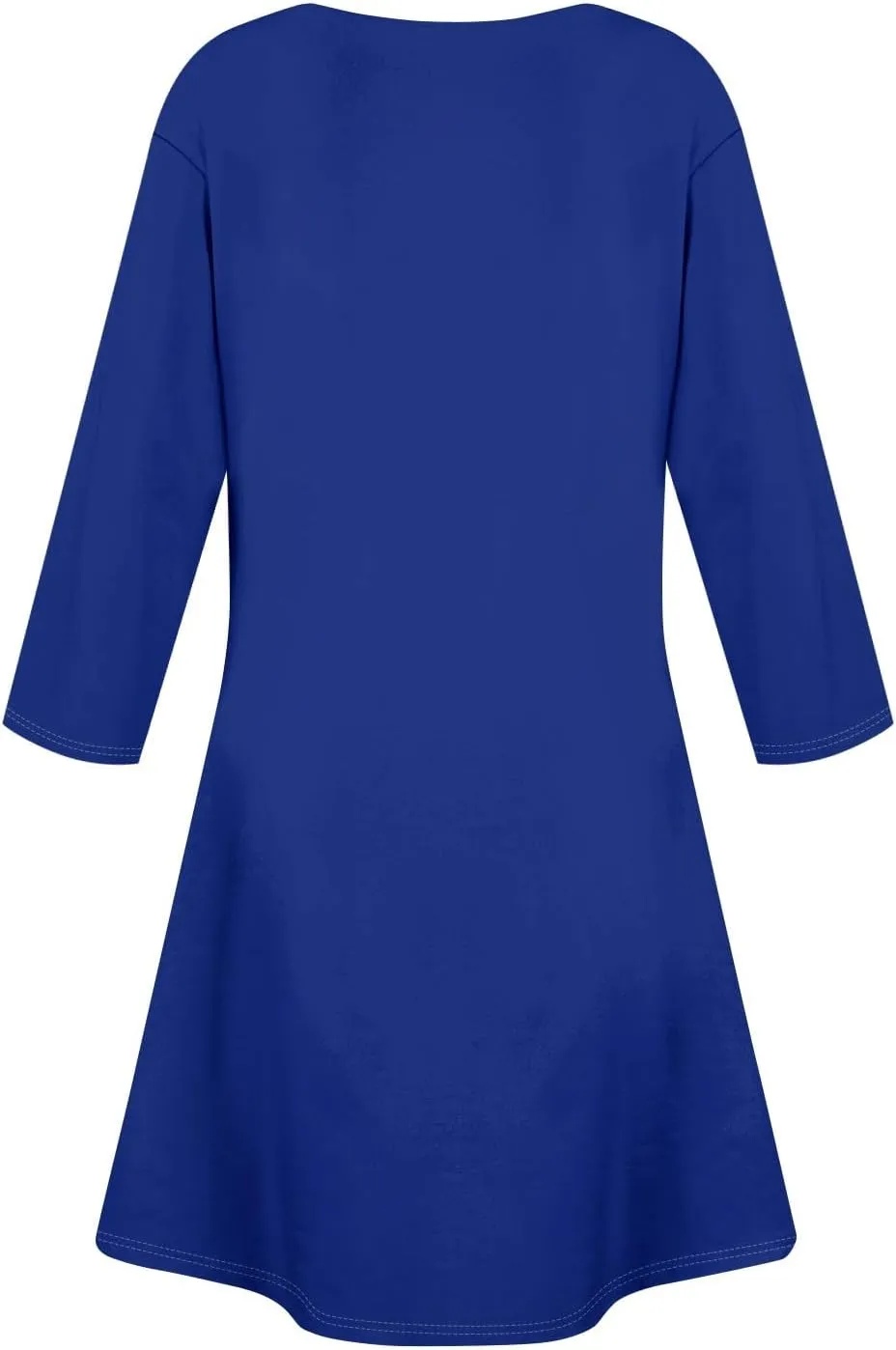 3/4 Sleeve Dress for Women Summer Fall Button Dwon V Neck Mini Dress Casual Loose A Line T Shirt Dresses with Pockets