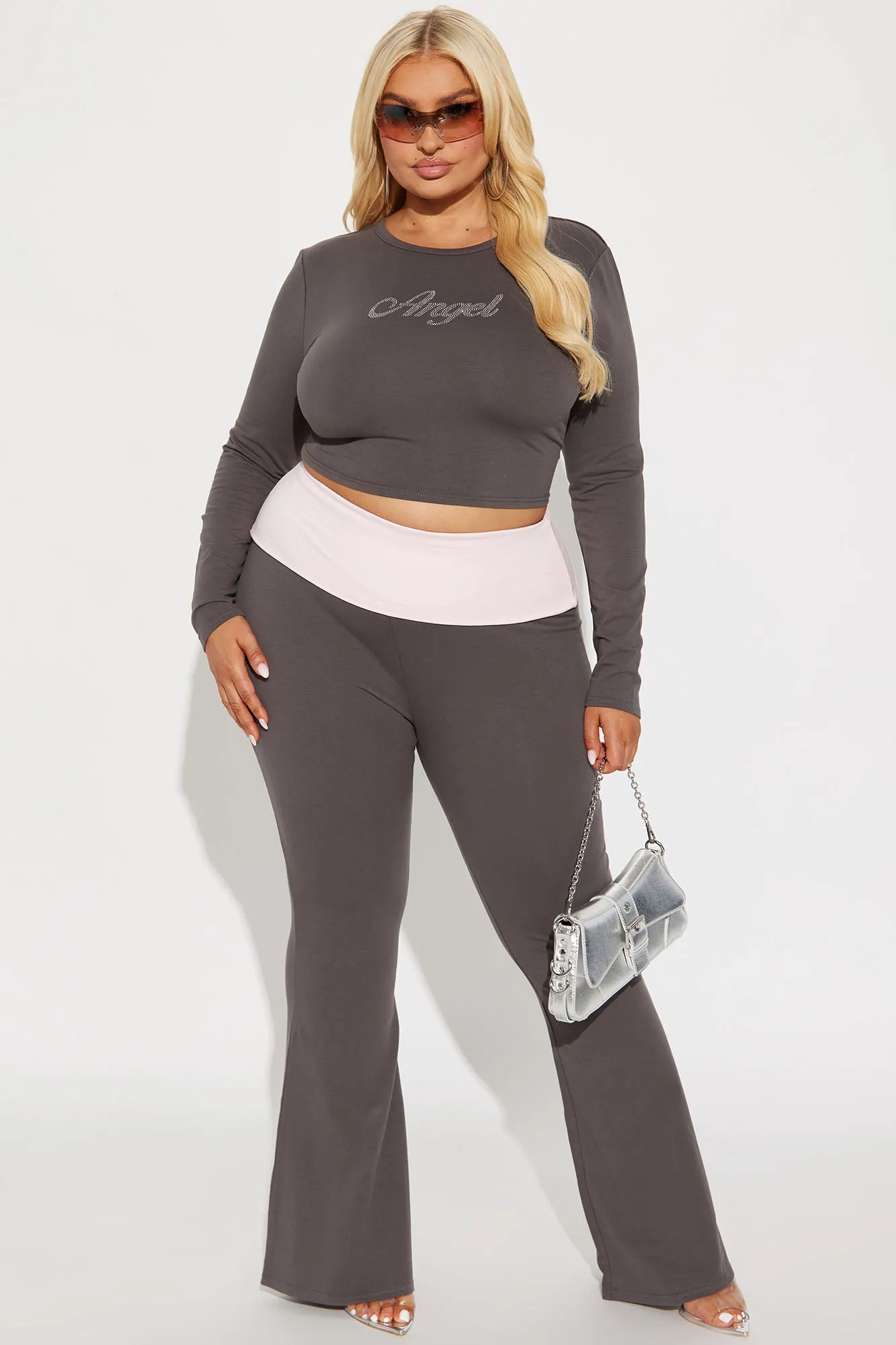 Angel Baby Pant Set - Charcoal