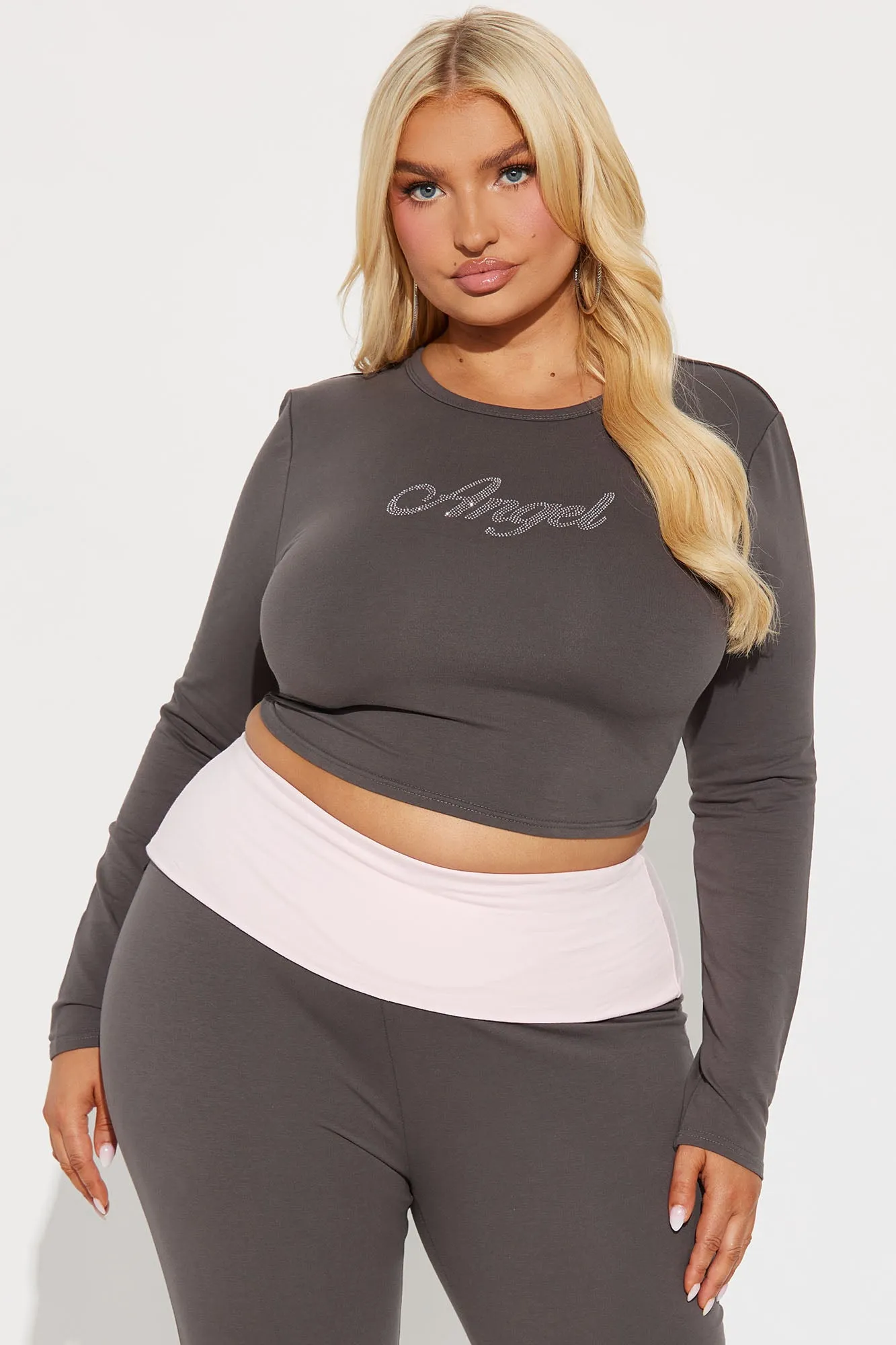 Angel Baby Pant Set - Charcoal