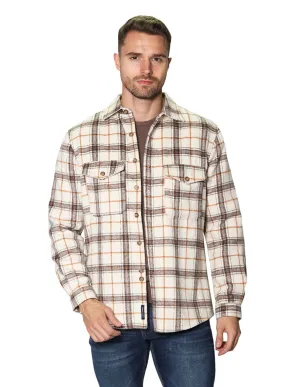 Camisolas Para Hombre Manga Larga Cuadros B35126 Beige