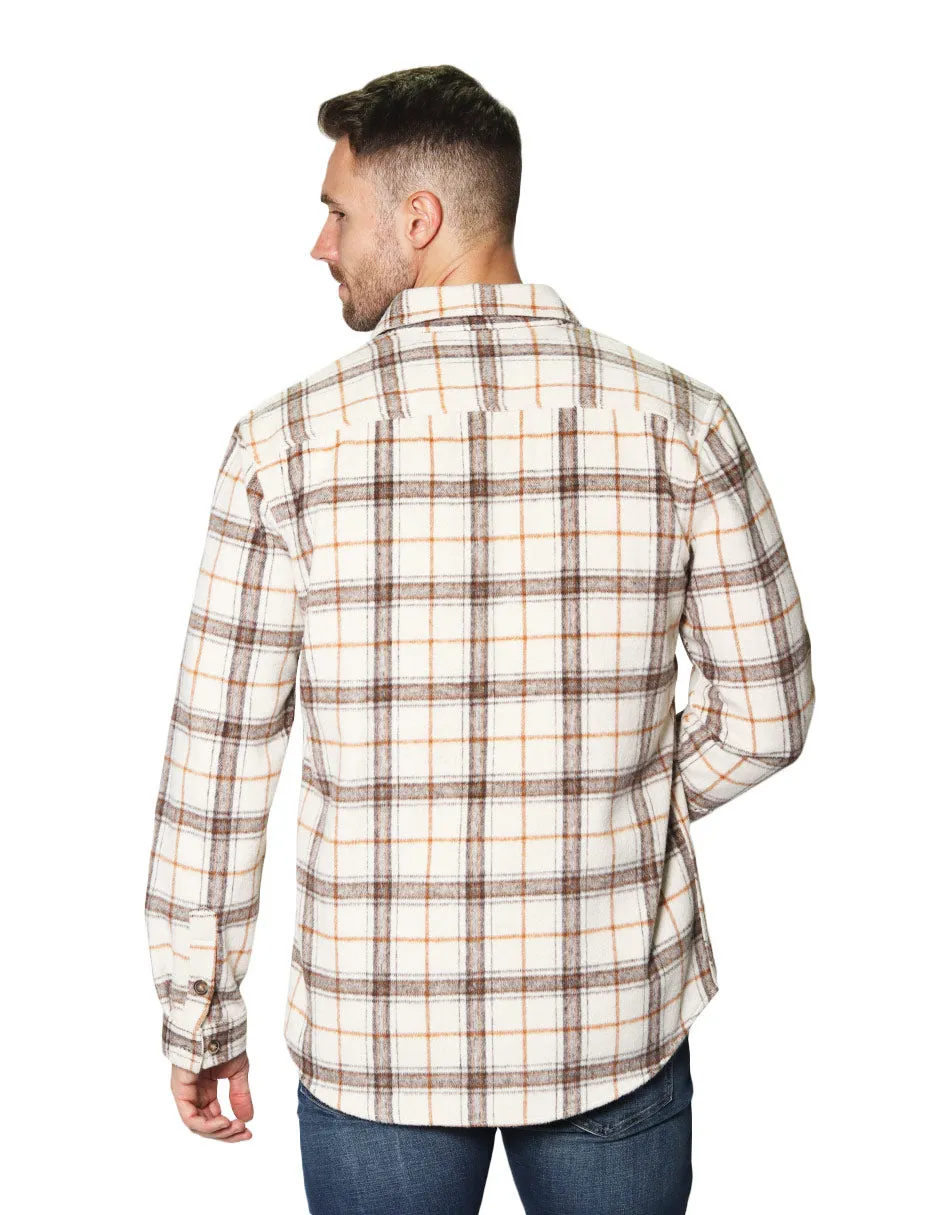 Camisolas Para Hombre Manga Larga Cuadros B35126 Beige