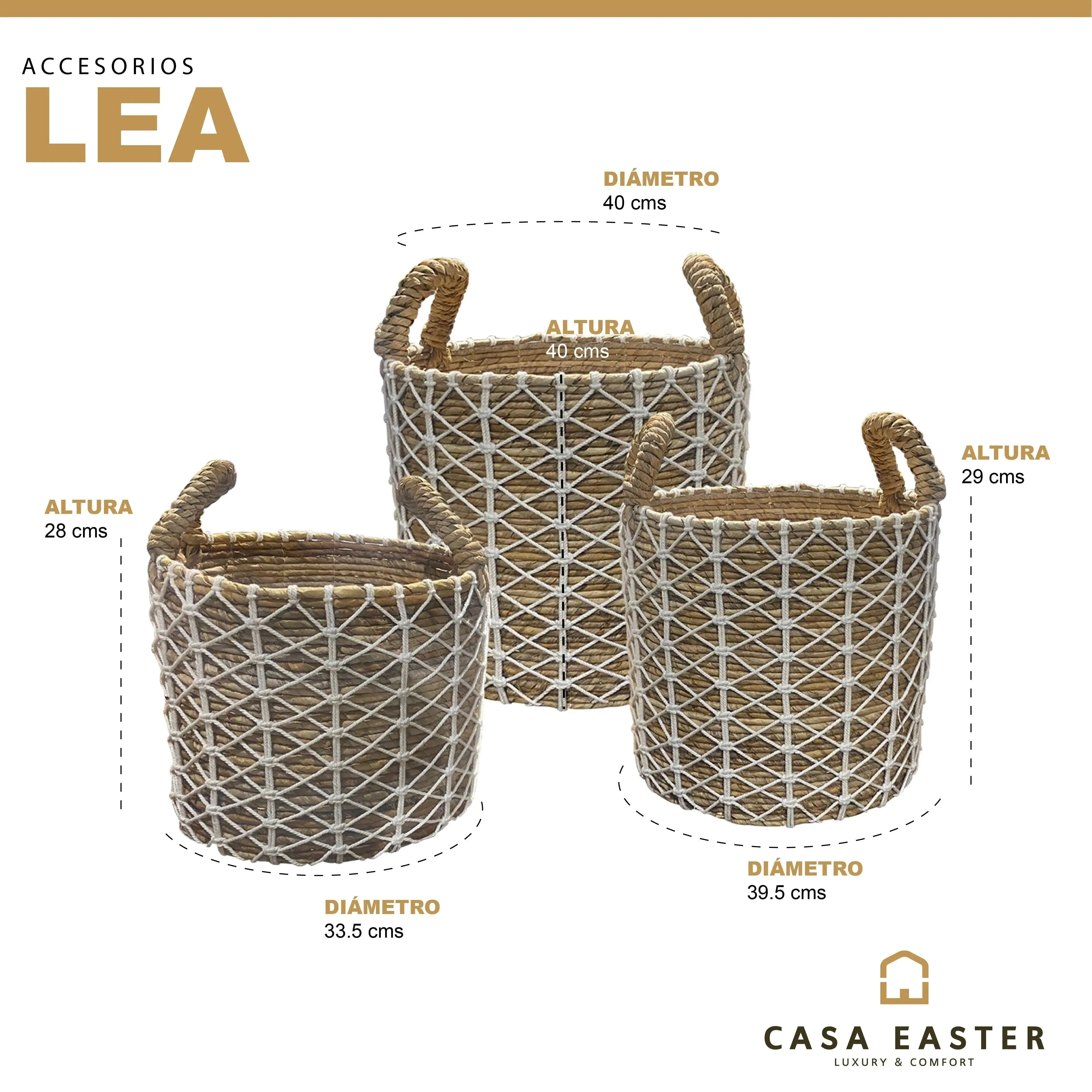 Cestos Macetero Juego de 3pz Color Blanco LEA -304937