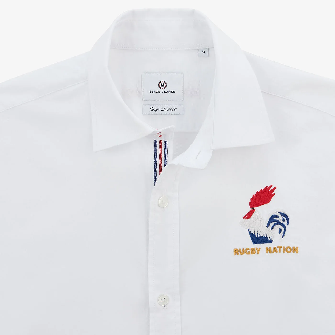 Chemise brodée Rugby Nation FRANCE blanche