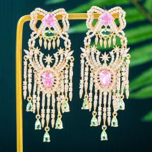 Dubai Luxury Gorgeous Tassel Pendant Earrings For Fashion Women Bridal Earring