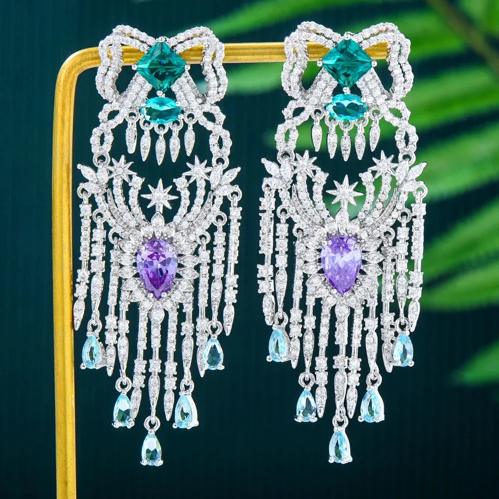 Dubai Luxury Gorgeous Tassel Pendant Earrings For Fashion Women Bridal Earring