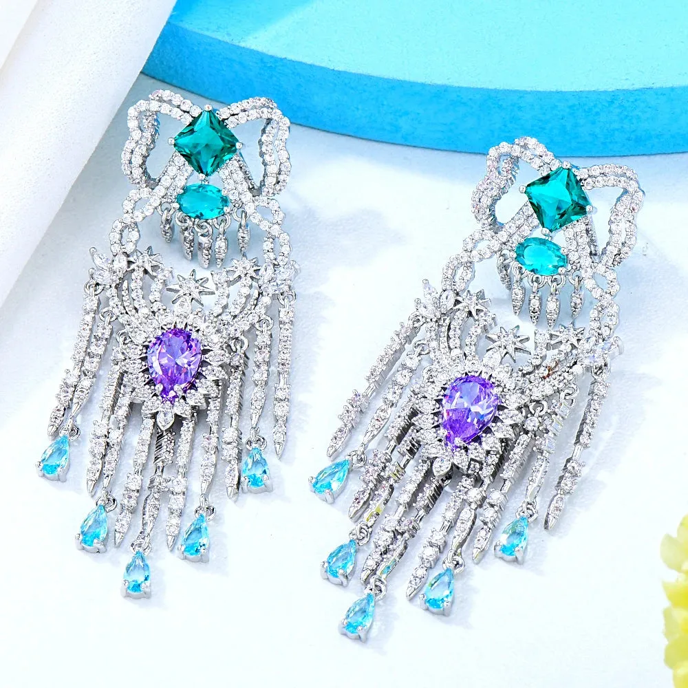 Dubai Luxury Gorgeous Tassel Pendant Earrings For Fashion Women Bridal Earring