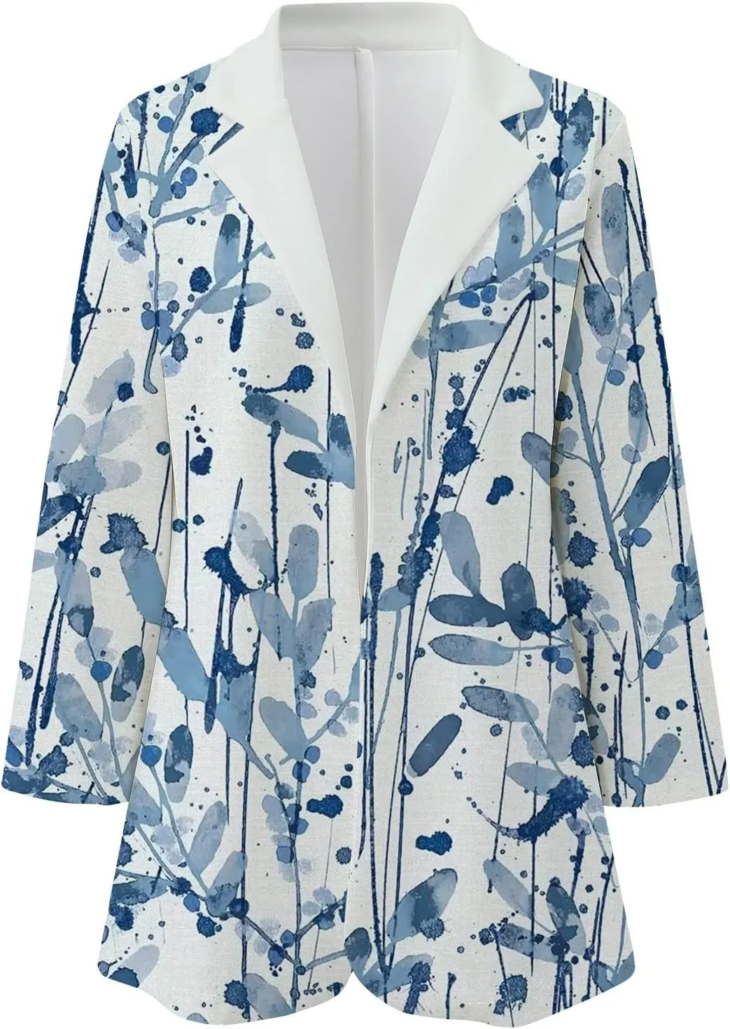 Floral Blazers for Women Long Sleeve Trendy Casual Open Front Printed Dressy Fitted Suit Jackets