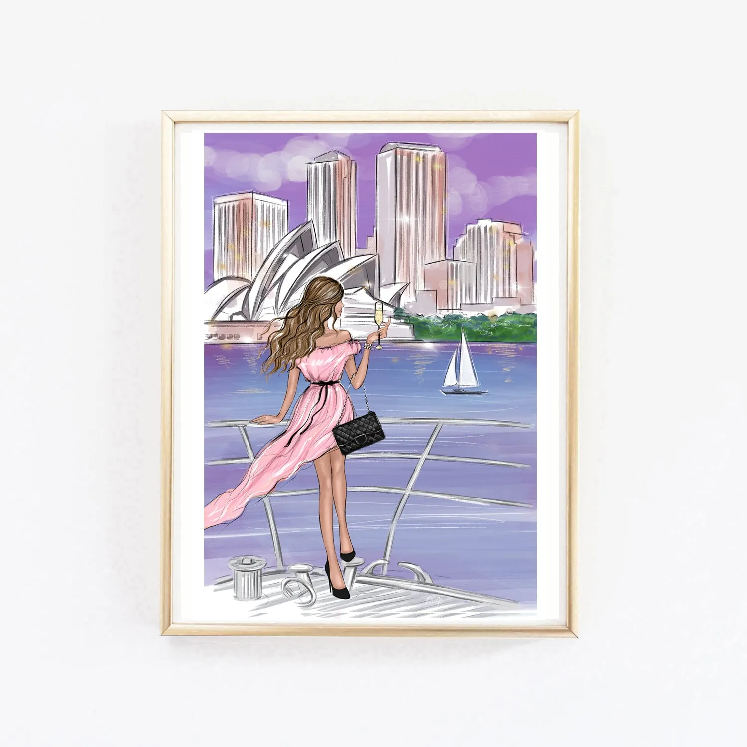 Girl in Sydney art print fashion illustration