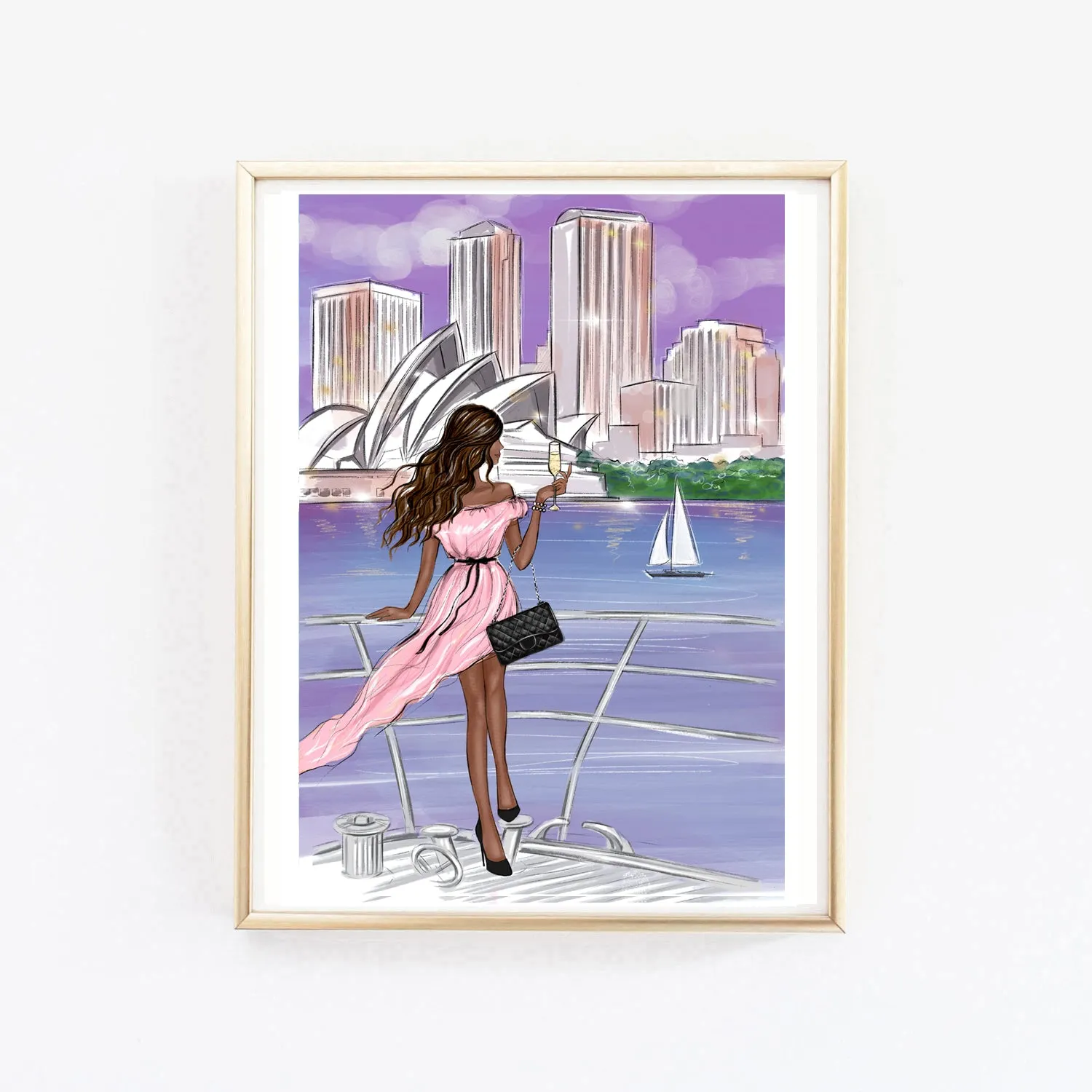 Girl in Sydney art print fashion illustration