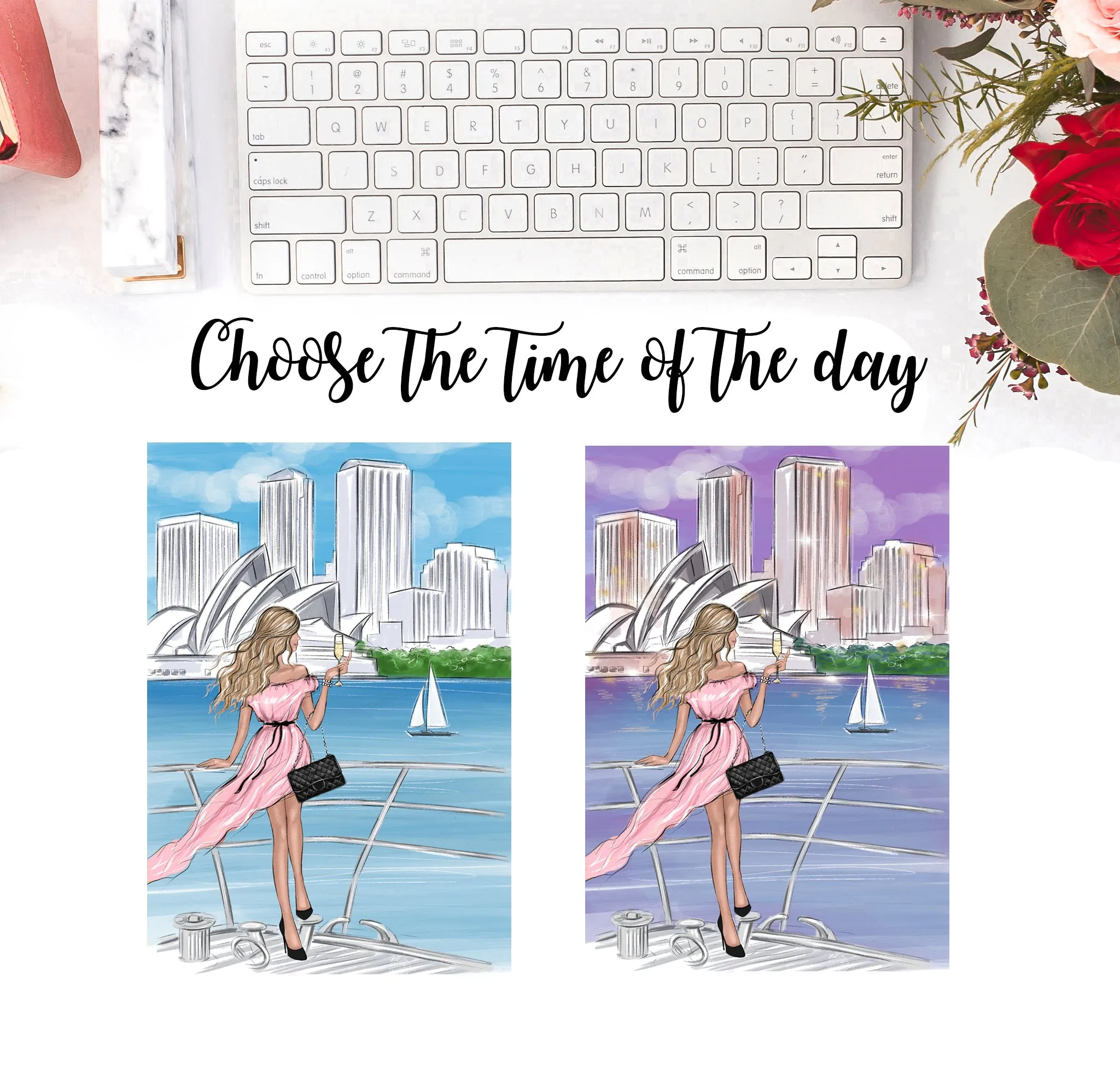 Girl in Sydney art print fashion illustration