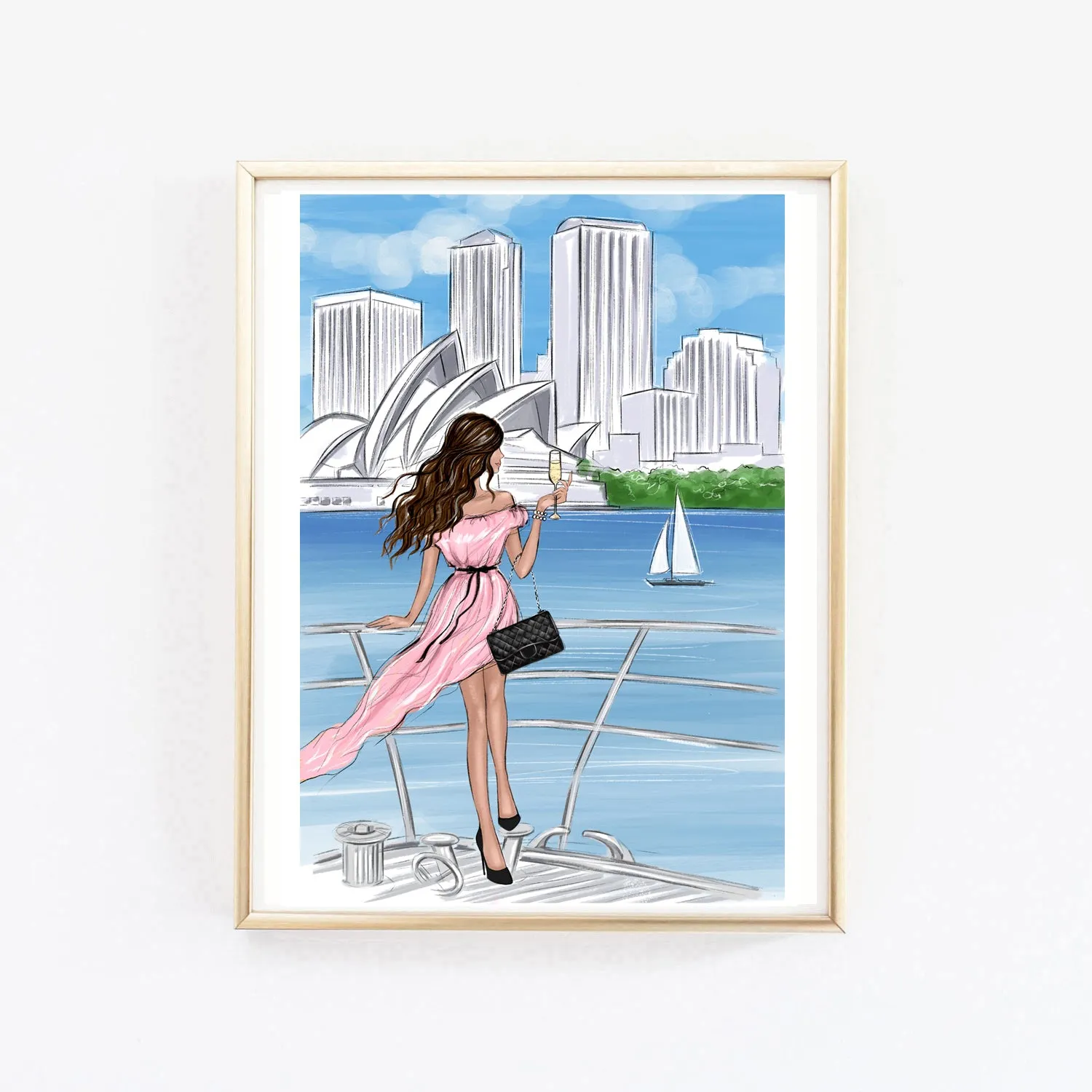 Girl in Sydney art print fashion illustration