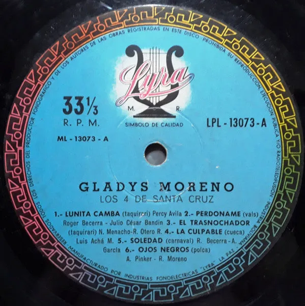 Gladys Moreno - Embajadora De La Cancion - LP