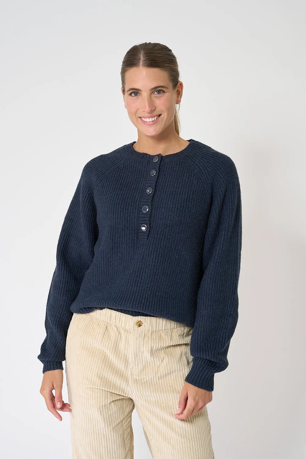 Jersey de punto botonadura delantera