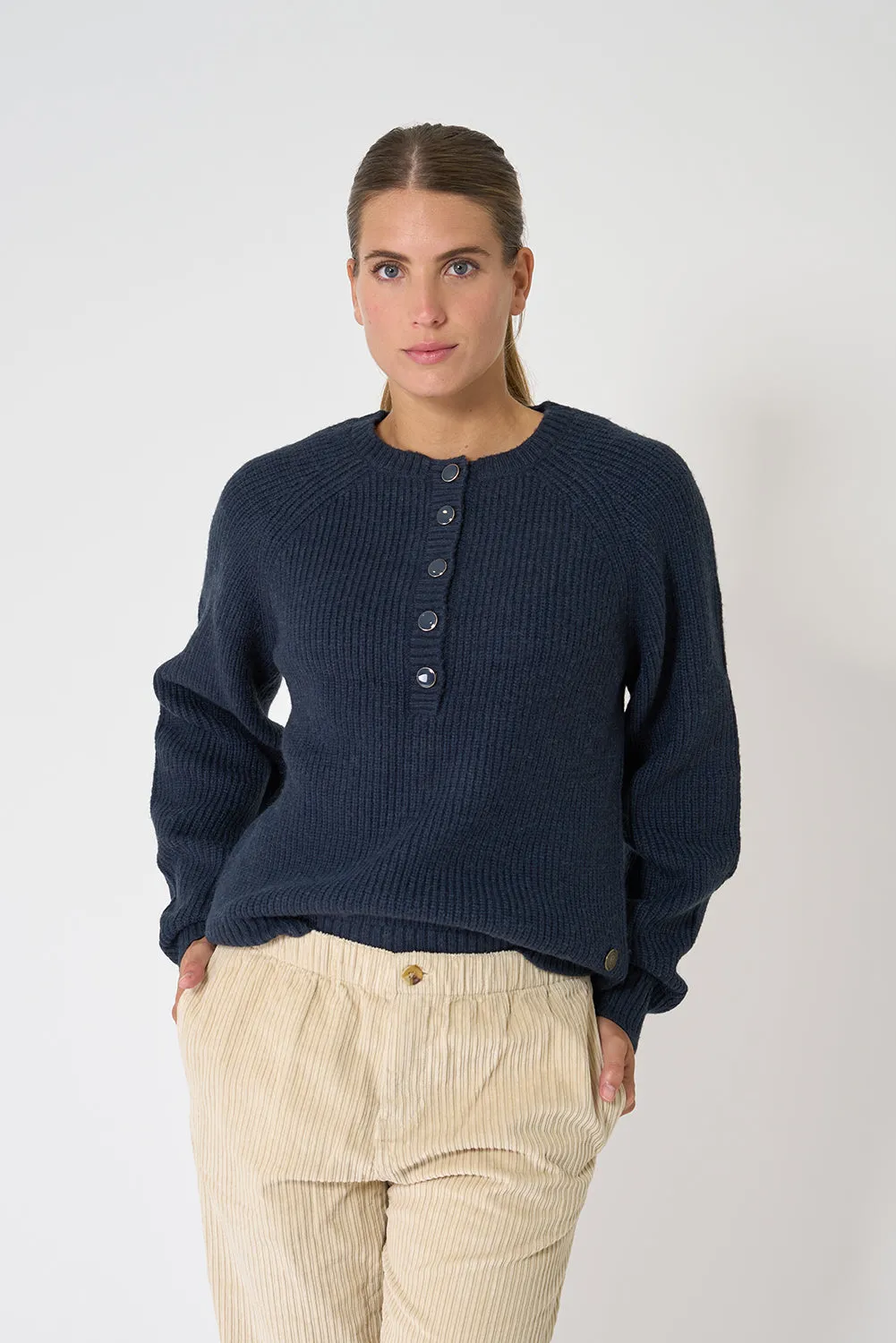 Jersey de punto botonadura delantera