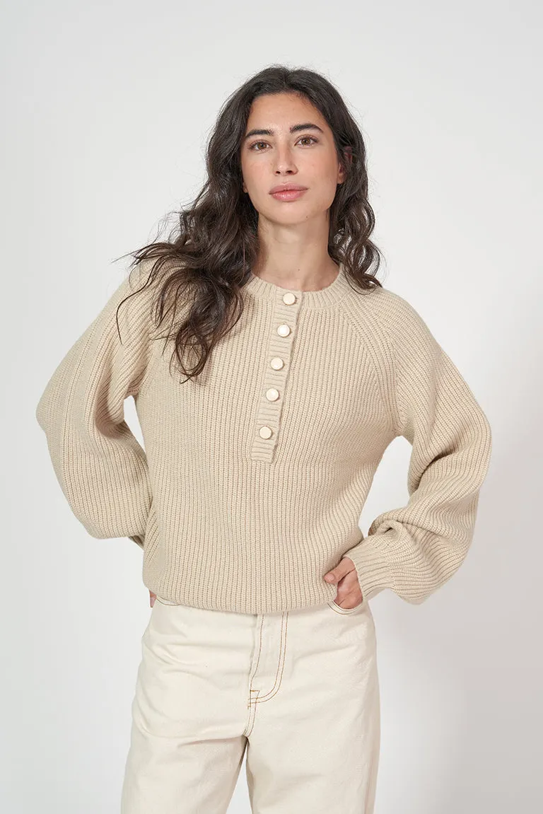 Jersey de punto botonadura delantera