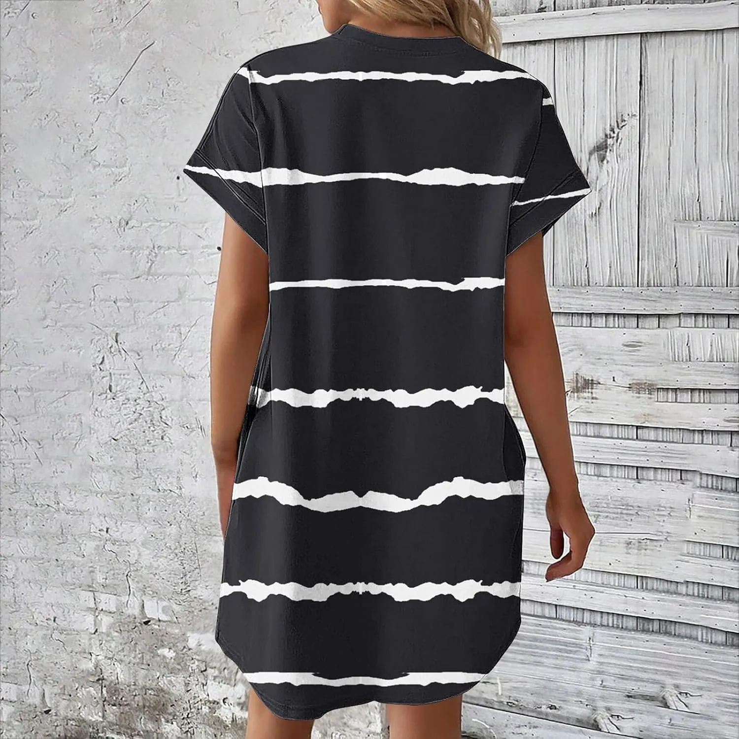 JJHAEVDY Summer Dresses for Women 2025 Short Sleeve Crewneck T-Shirt Dress Solid Color Loose Dresses Basic Short Dress Pajama