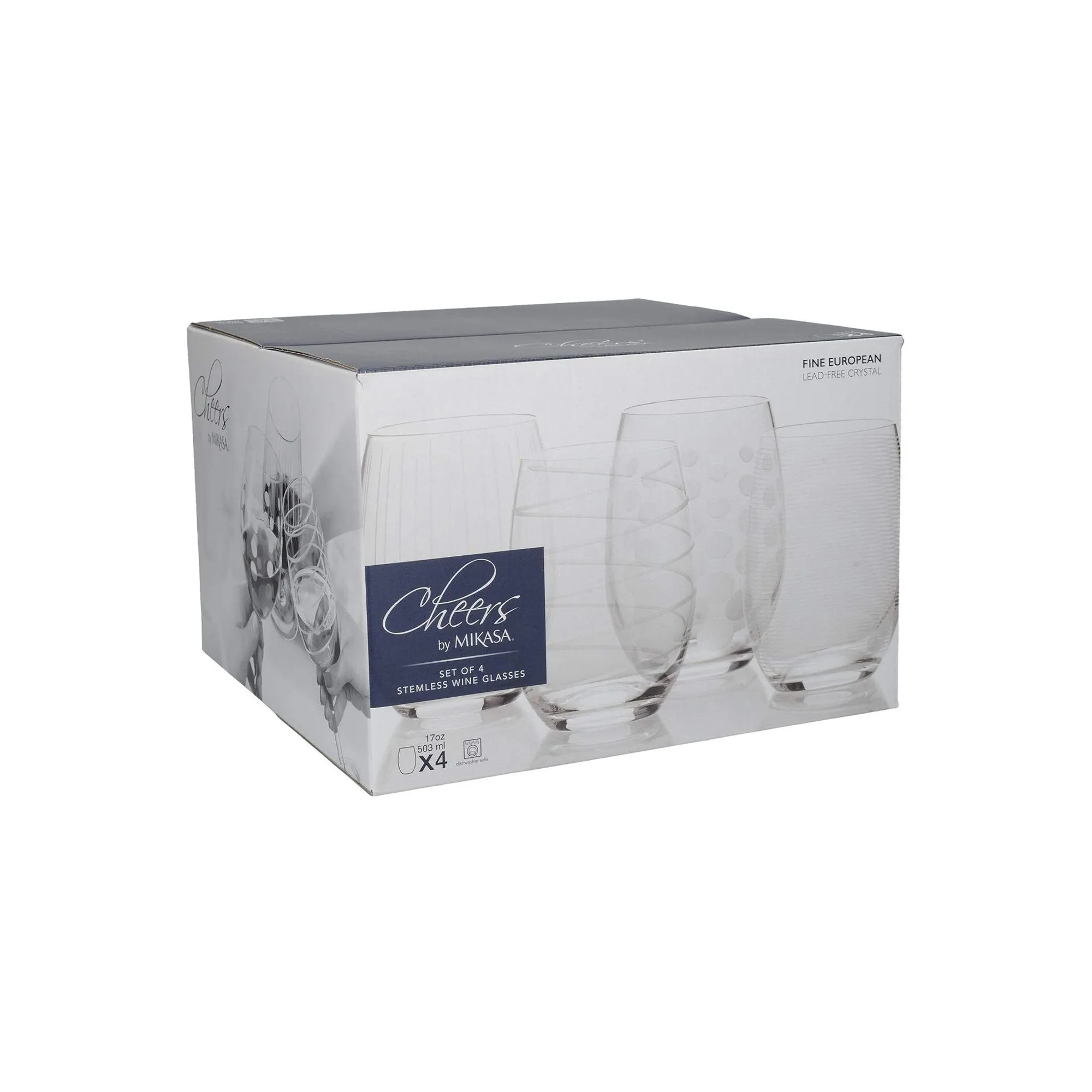 Juego de 4 vasos de vino, de Mikasa.