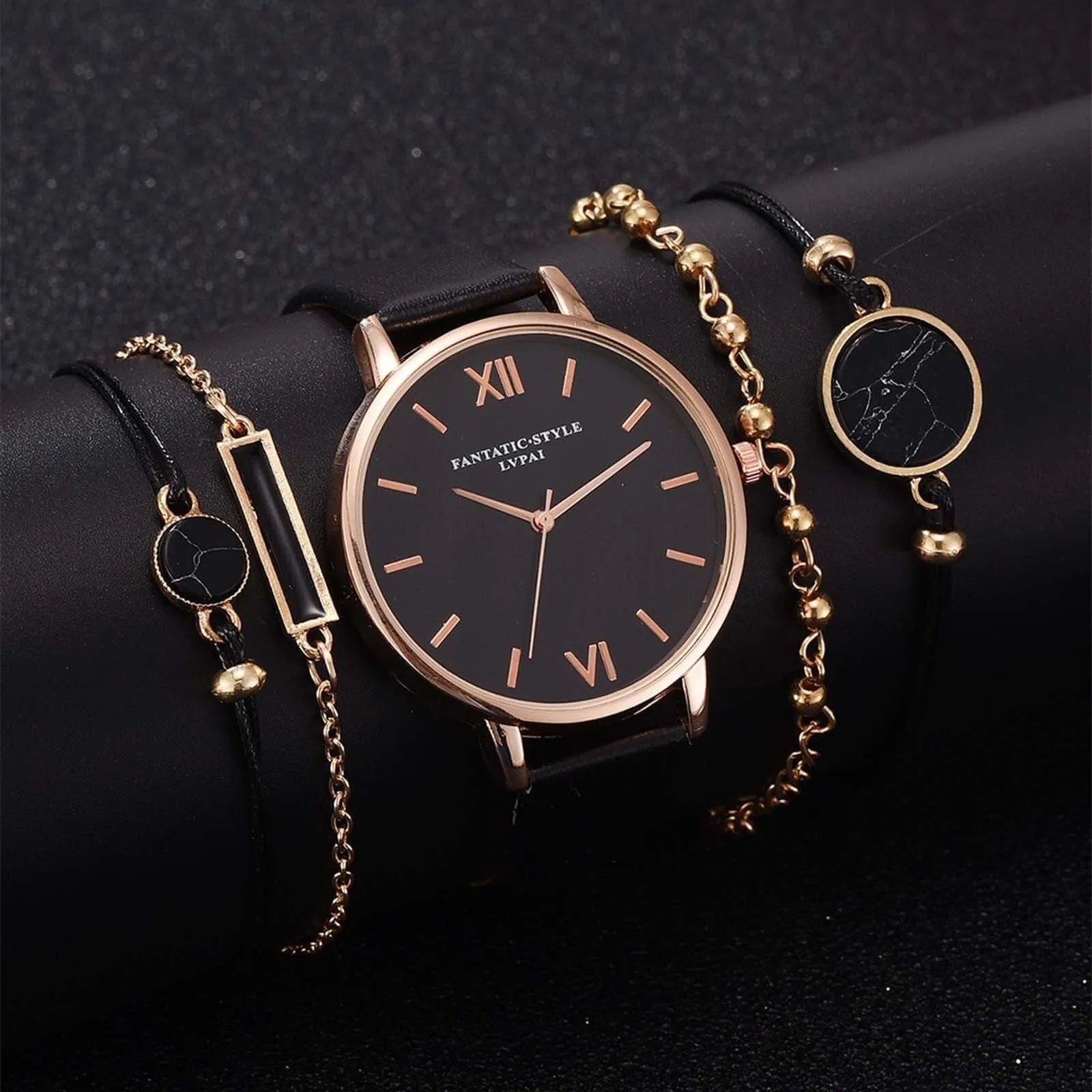 Luxury Bracelet Watch Set Ladies Quartz Watches For Women  Leather Casual WristWatch Clock Gift For Girlfriend Montre Femme F3