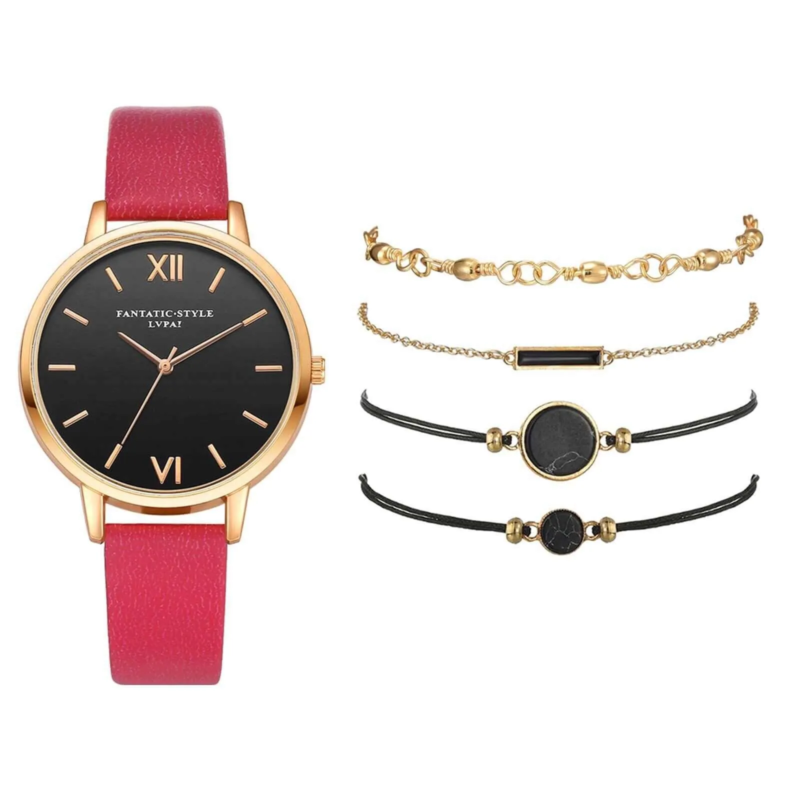 Luxury Bracelet Watch Set Ladies Quartz Watches For Women  Leather Casual WristWatch Clock Gift For Girlfriend Montre Femme F3