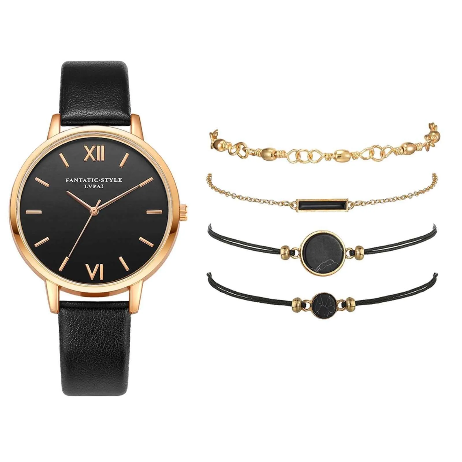 Luxury Bracelet Watch Set Ladies Quartz Watches For Women  Leather Casual WristWatch Clock Gift For Girlfriend Montre Femme F3