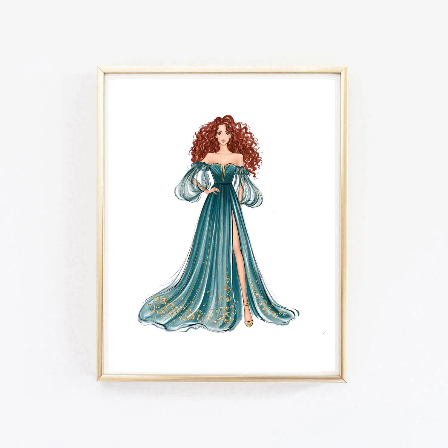 Merida fashion princess art print fashion illustration
