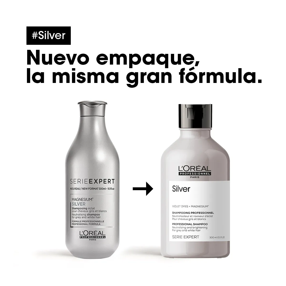 SERIE EXPERT SILVER SHAMPOO MATIZADOR PARA CABELLO PLATINADO 300 ML- L'ORÉAL PROFESSIONNEL PARIS