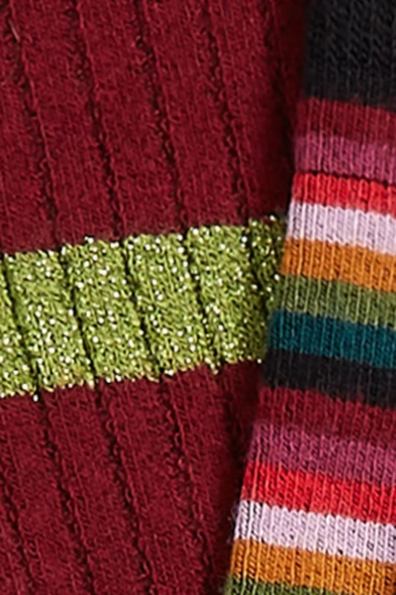 Sokker Mimmi Stripe 2-Pack - cabernet red