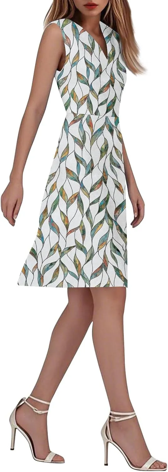 Summer Dresses for Women Casual Flowy Elegant Wedding Dress Ruffle Sleeveless Floral Dresses Sexy Midi Chiffon Dress