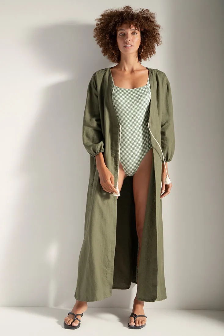 Textured high leg one piece