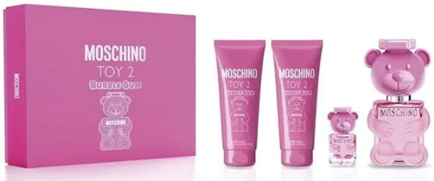 Toy 2 Bubble Gum EDT 100 ML   Travel EDT 5 ML   Body Lotion 100 ML   Shower Gel 100 ML Estuche  - Moschino