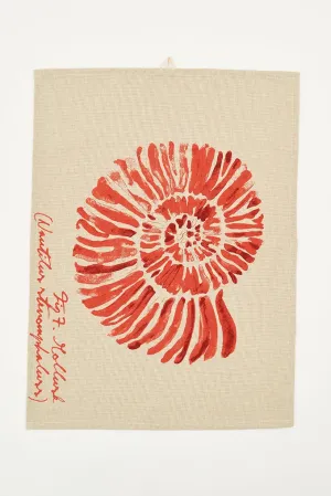 Trapo caracola roja en tejido Chambray