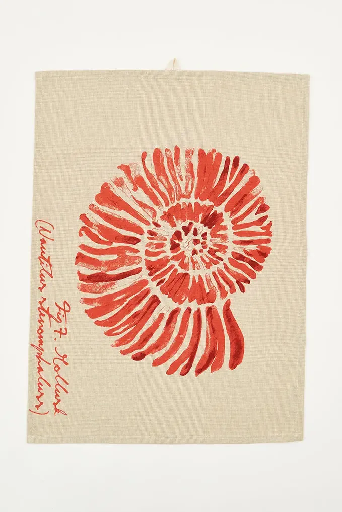 Trapo caracola roja en tejido Chambray