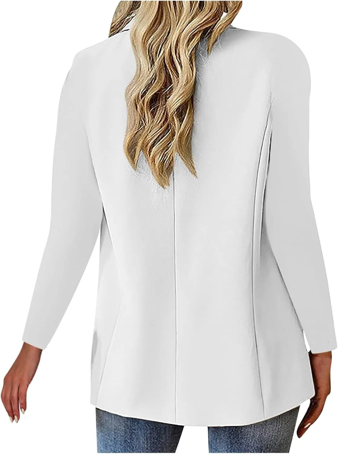 Women Business Casual Blazer With Lined,Professional Work Suit Jacket With PocketsLong Sleeve Button Open Front