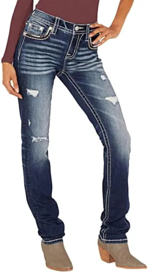 Women's Jeans 90s Mid Rise Bootcut High Stretch Boot Cut Denim Pants Pantalones De Mujer